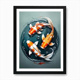 Koi Fish Yin Yang Painting (1) Art Print