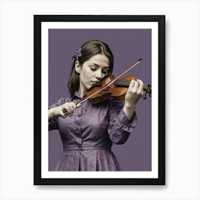 Violinist In Purple Dress Art Print