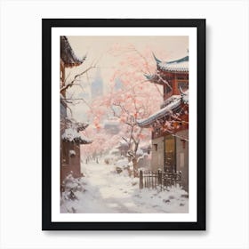 Dreamy Winter Painting Beijing China 1 Art Print