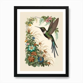 Hummingbird botanical flower beauty 9 Art Print