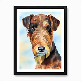 Airedale Terrier Watercolour 2 Dog Art Print