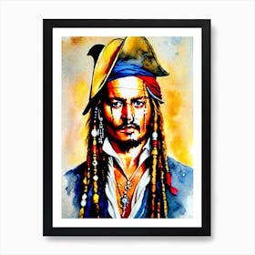 Johnny Depp In Pirates Of The Caribbean The Curse Of The Black Pearl Art Print