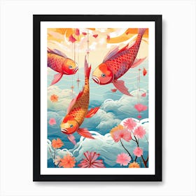 Carp Streamers Japanese Kitsch 1 Art Print