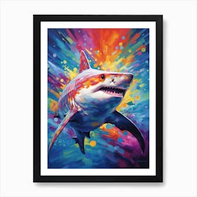  A Great Hammerhead Shark Vibrant Paint Splash 1 Art Print