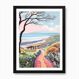 The Northumberland Coast England 1 Hike Illustration Art Print