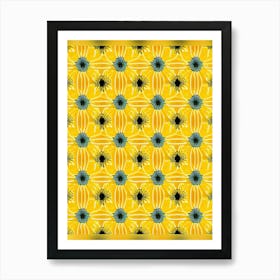 Yellow And Blue Pattern Art Print