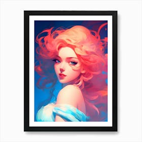 Pink Haired Girl-Reimagined 3 Art Print