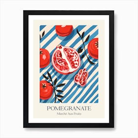 Marche Aux Fruits Pomegranate Fruit Summer Illustration 3 Art Print