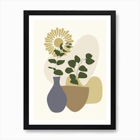 Vases With Plants Art Print