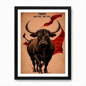 Taurus Zodiac Sign Art Print