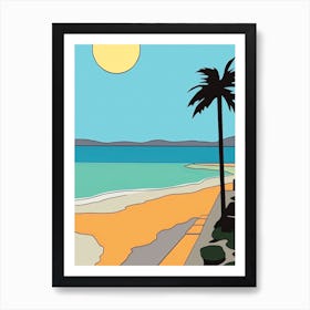 Minimal Design Style Of Miami Beach, Usa 4 Art Print