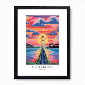 Humber Bridge England Colourful 1 Travel Poster Art Print
