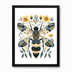 Colourful Insect Illustration Wasp 9 Art Print