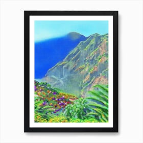 La Palma Canary Islands Spain Pointillism Style Tropical Destination Art Print