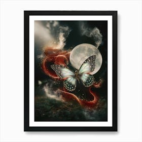 Butterfly In The Moonlight Poster