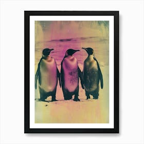 Polaroid Inspired Penguins 2 Art Print