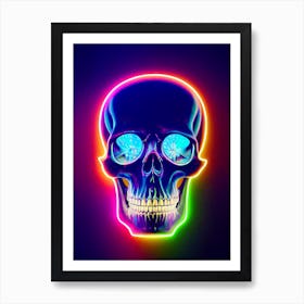 Neon Skull Art Print