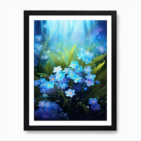 Forget Me Not Wildflower In Wetlands (4) Art Print