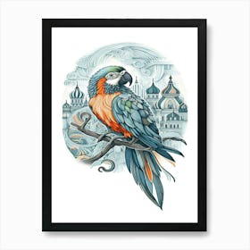 Flip Parrot In The City Art Print