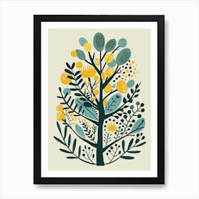 Hemlock Tree Flat Illustration 2 Art Print