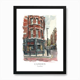 Camden London Borough   Street Watercolour 4 Poster Art Print