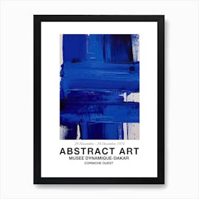 Blue Brush Strokes Abstract 6 Exhibition Poster Art Print