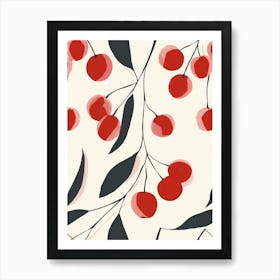 Cherries Close Up Illustration 4 Art Print