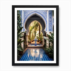 Blue Tiled Courtyard Art Print