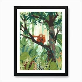 Orangutan In The Jungle Art Print