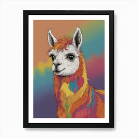 Rainbow Llama Canvas Print Art Print