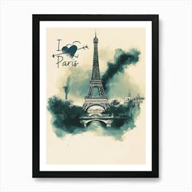 Send a Piece of Paris with You - Eiffel Tower Poster Art Print