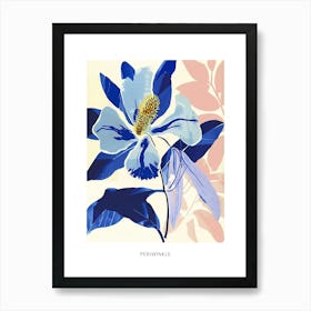 Colourful Flower Illustration Poster Periwinkle 2 Art Print