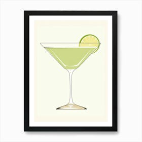 Mid Century Modern Margarita Floral Infusion Cocktail 2 Art Print