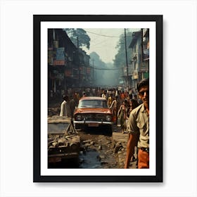 Street Scene In India Art Print