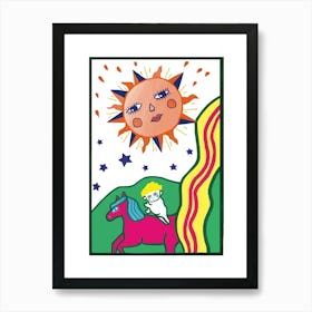 Zodiac Sagittarius, Baby And Sun Art Print