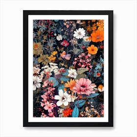 Floral Painting  nature flora flowers meadow Art Print