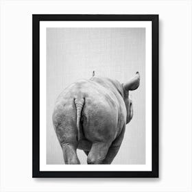 Rhino Tail - Black & White Art Print