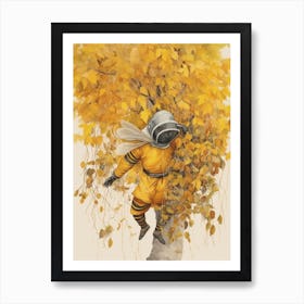 Bee Suit Bee Beehive Watercolour Illustration 2 Art Print