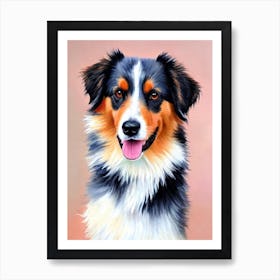 Australian Shepherd 5 Watercolour Dog Art Print