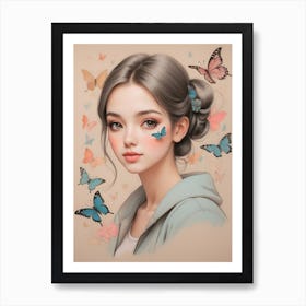 Butterfly Girl 7 Art Print