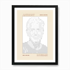 Famous People Anthony Bourdain Born 25 June 1956 – Died 8 June 2018 (Ascii Art) Art Print