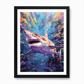  A Blacktip Shark Vibrant Paint Splash 3 Art Print