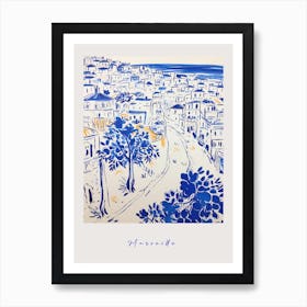 Marseille France 2 Mediterranean Blue Drawing Poster Art Print