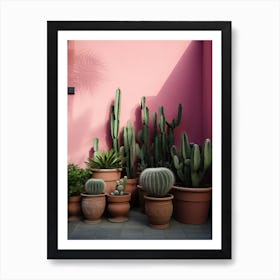 Cacti Pink Wall Photography 6 Art Print