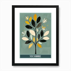 Sycamore Tree Flat Illustration 2 Poster Art Print