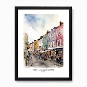 Portobello Road 2 Watercolour Travel Poster Art Print