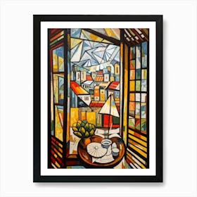 Window View Of Tokyo Of In The Style Of Cubism 4 Art Print