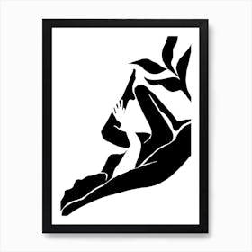 Matisse Lying Plant Cutout Bw Art Print