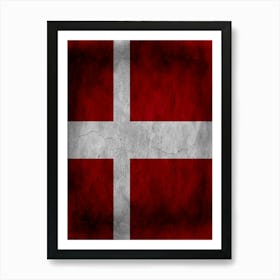 Denmark Flag Texture Art Print