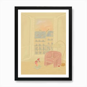 Cozy Paris Window View Art Print